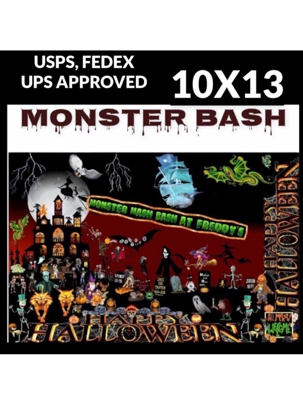 25 10x13 Poly Mailers Halloween Shipping Envelopes PRICE IS FIRM Monster Fall - Picture 10 of 11